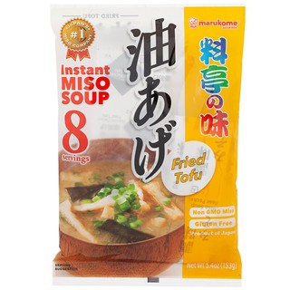 มารุโคเมะซุปเต้าเจี้ยวบดผสมเต้าหู้ทอดกึ่งสำเร็จรูป 153กรัม Marukome Mild Tofu Soup Mixed with Tofu, 153g