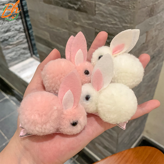 Cute Bunny Three-Dimensional Barrettes Childrens Plush Clip Baby Girl Hair Clip Hair Accessories Side Clip Hairpin