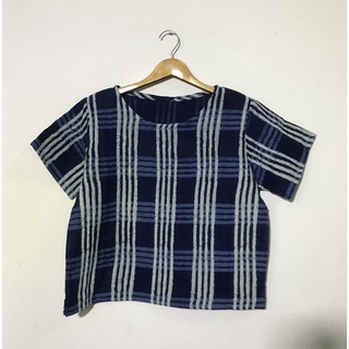 เสื้อเเขนสั้นผ้าฝ้ายสาลูสองชั้นกัดลาย เสื้อแขนสั้นผ้าสาลูมีหลายลาย🌿