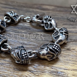 สร้อยข้อมือเงินแท้ หัวกะโหลก Sterling Silver 925 NSBL1832