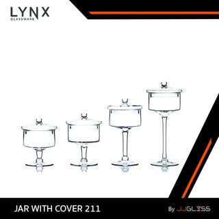 JJGLASS - (LYNX) JAR WITH COVER 211 - แจกันแก้ว เนื้อใส พร้อมด้วยฝาแก้ว