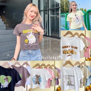 พร้อมส่ง 💖  เสื้อครอป รวมลายเสื้อยืดผ้า Cotton100%