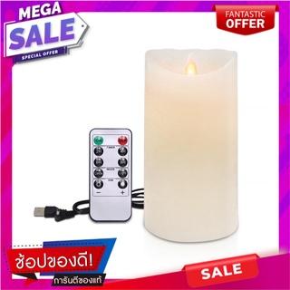 เทียน LED CLAIRE WAX REMOTE RECHARGE DIM 6 นิ้ว 0.3 วัตต์ WARMWHITE สีขาว เทียน LED LED PILLAR CANDLE CLAIRE WAX REMOTE