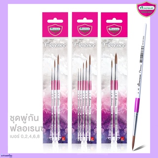 Masterart พู่กันกลมสีโปสเตอร์ สีอะคริลิค ชุดพู่กัน *แพ็คเซต* เบอร์ 0,2,4,6,8,10 รุ่นฟลอเรนซ์ (Florence Round Bush)