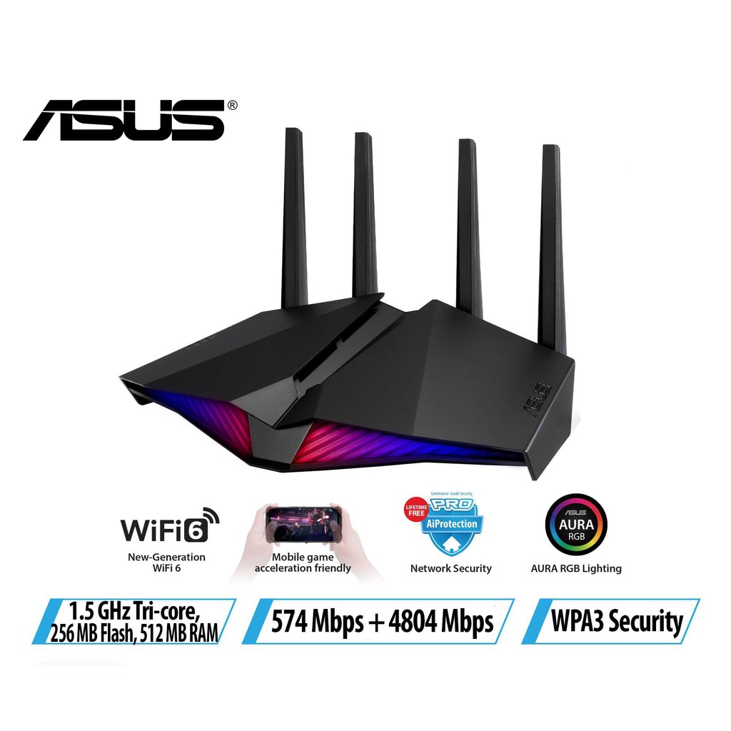 ASUS (RT-AX82U) AX5400 Dual-Band WiFi 6 Gaming Router