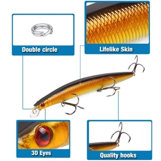 SYFishing 1Pcs ยาวเหยื่อตกปลา Minnow 18 ซม.26.5g Swimbait Bass Wobbler ลอย Topwater เหยื่อ Treble Hook ประดิษฐ์