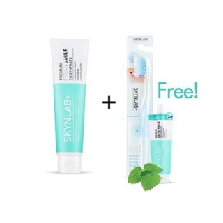 ส่งฟรี/มีไลฟ์ SKYNLAB Premium Fresh Smile Toothpaste Skynlab ชุดยาสีฟันเฟรชสไมล์