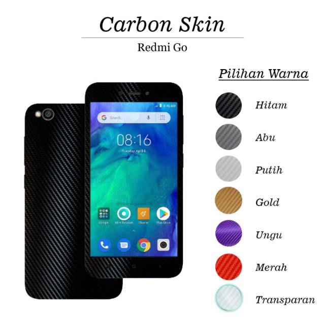 Carbon SKIN REDMI GO FULL BODY / VIVO V15 PRO