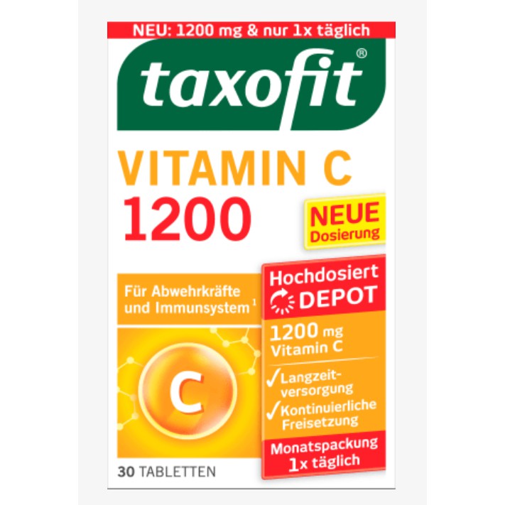 พร้อมส่ง Taxofit วิตามินซีเข้มข้น 1200 mg ของแท้นำเข้าจากเยอรมัน