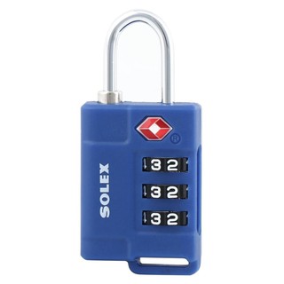 กุญแจรหัส SOLEX TSA 33 31 MM สีนํ้าเงินCOMBINATION PADLOCK SOLEX TSA 33 31MM BLUE