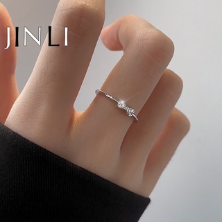 JINLI Simple Woman Jewelry Alloy Rhinestone Bow Ring