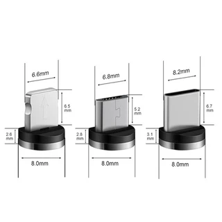 อะแดปเตอร์สายชาร์จ Type C Micro USB C แม่เหล็ก ทรงกลม 5 ชิ้น