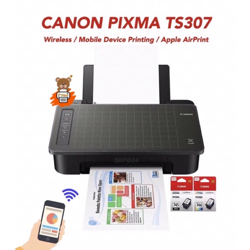 Canon Pixma Ts307 Wi-Fi สั่งปริ้นจากโทรศัพท์มือถือ iPads iPhone