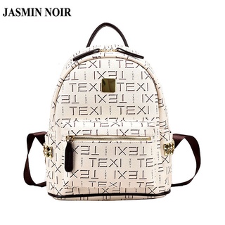 Jasmin NOIR กระเป๋าเป้สะพายหลัง กระเป๋านักเรียน พิมพ์ลายตัวอักษร เรียบง่าย สําหรับผู้หญิง