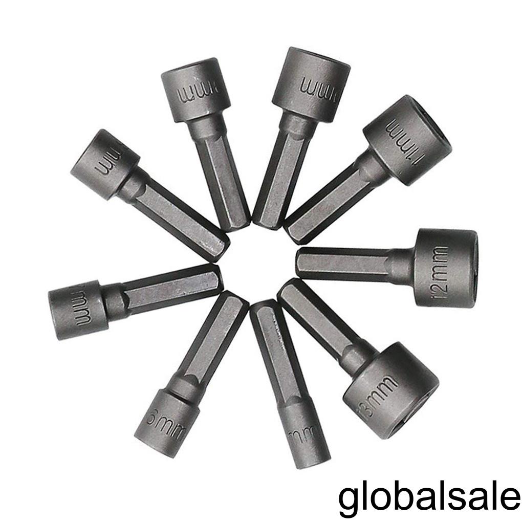 [Global] 9pcs 513mm Steel Power Nut Driver Drill Bit Set Hex Shank