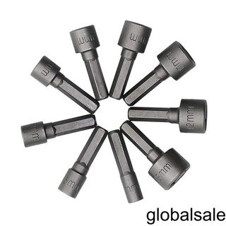 [Global] 9pcs 5-13mm Steel Power Nut Driver Drill Bit Set Hex Shank Metric Socket Wrench Adapter Kit