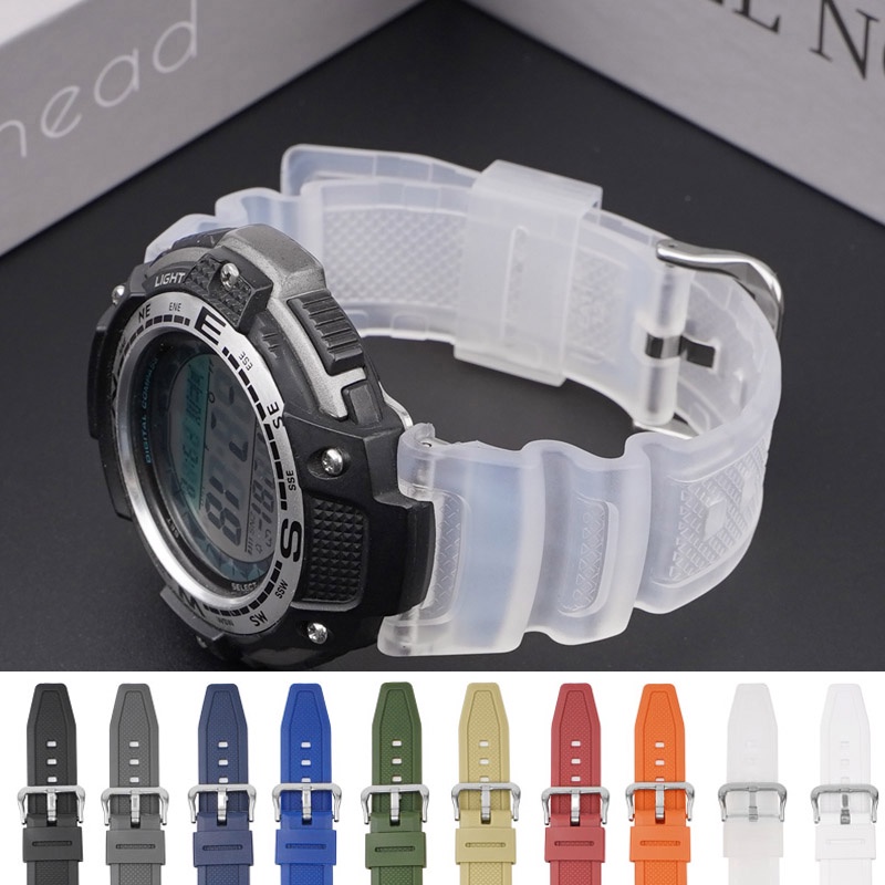 สายซิลิโคนสําหรับ SGW-100 เปลี่ยนสายนาฬิกาสําหรับ Sgw 100 กันน้ําดําน้ํากีฬานาฬิกาสําหรับผู้ชายผู้หญ