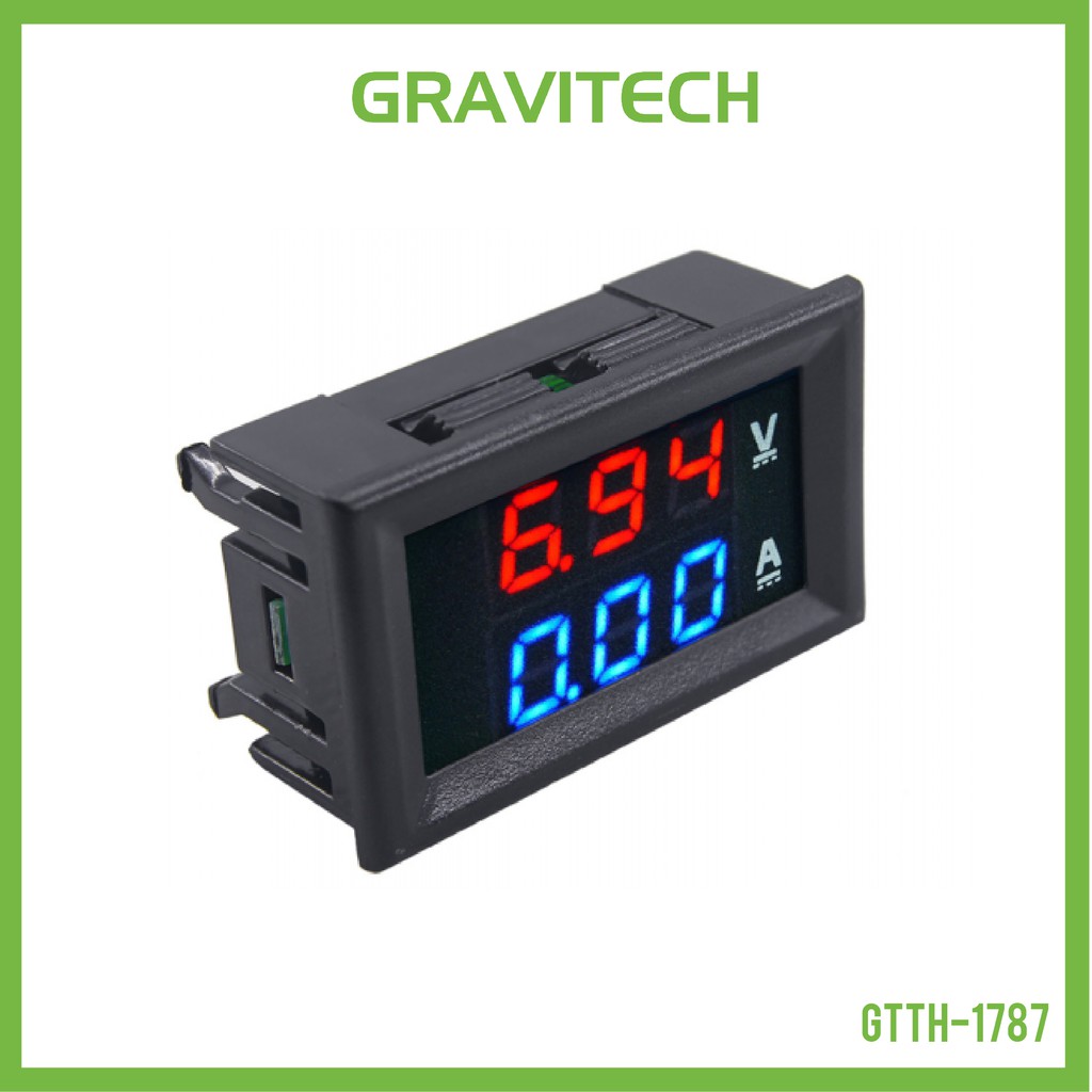 [Gravitechthai]100VDC 10A Voltage and Current Panel Meter