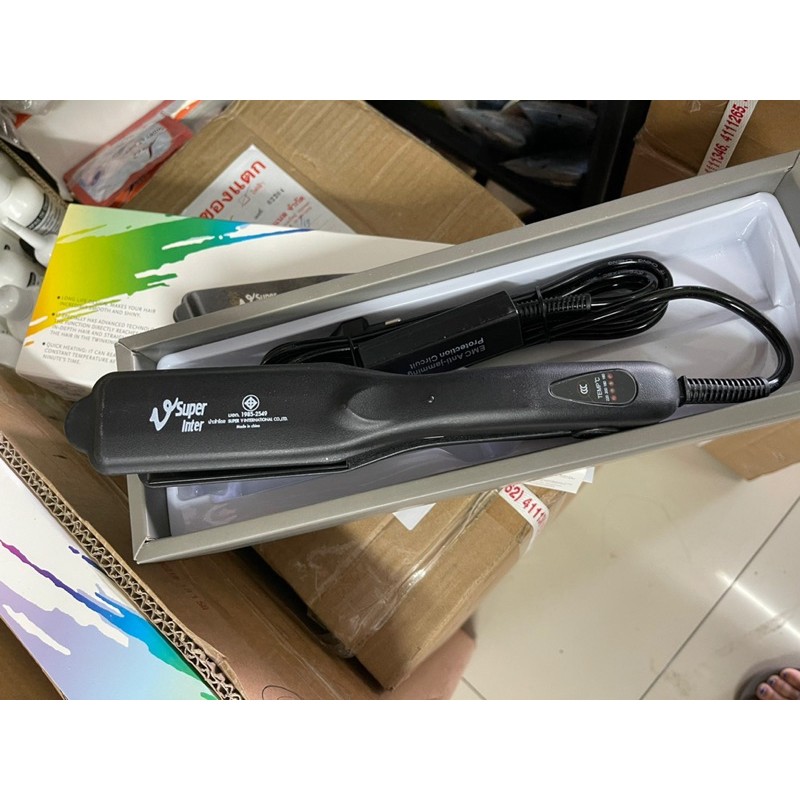 แท้ ถูก เครื่องหนีบผม Super V Inter SU 868 ไม่มีฟัน เครื่องหนีบผม ซุปเปอร์วี ไม่มีฟัน แท้ SU 868 Ionic Hair Flatter