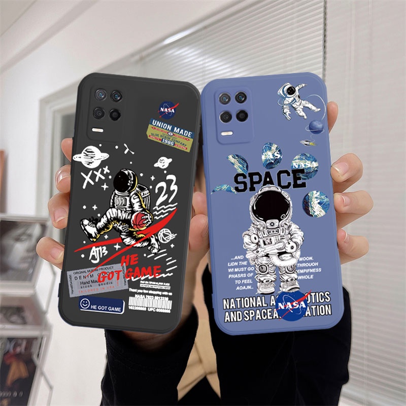 เคสมือถือซิลิโคน TPU Realme C21 C25 C31 C35 C20 C15 C12 C11 C21Y 5 5S 5i 6i C25 C31 C35S C20A C17 7i C1 C2 C3 C3i Realme Narzo 20 10 10A 20A 30A Astronaut Shockproof Phone Casing