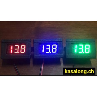 โวลต์มิเตอร์ 2 สาย LED Digital Voltmeter DC4.5-30V Two Line Volt Meter ( red blue green )DIY Volt Meter