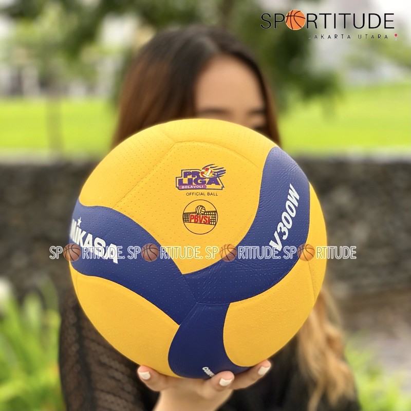 Volleyball Mikasa V300W Volleyball IMPORT (วัสดุที่ดีที่สุด ภาพถ่ายสามารถ ZOOMED)