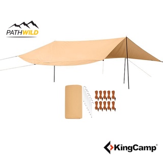 Tarp หรือ Flysheet Kingcamp Khan T สีกากี สำหรับกันแดด เป็นCotton เนื้อดี เหมาะกับการเป็นแค้มป์กลางสวยๆ