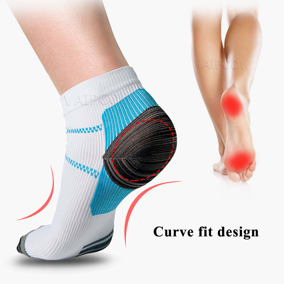 ถุงเท้าบีบอัด 1 คู่ สําหรับ Plantar Fasciitis แผ่นรองเท้า ส้นเท้ากระเด็น ปวดข้อเท้า สบาย ถุงเท้าเวนัส ถุงเท้า Insoes - รูปที่ 6