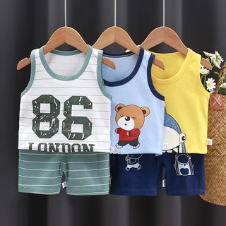 Y101เสื้อผ้าเด็ก เสื้อแขนสั้น+กางเกงสั้น ชุดเด็ก 0-5 ปี