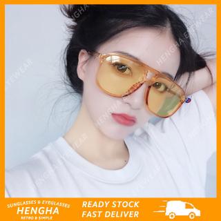 【HENGHA】【พร้อมสต็อก】แฟชั่นเกาหลีสีลูกอมขนาดใหญ่แว่นกันแดดผู้หญิง / ผู้ชาย