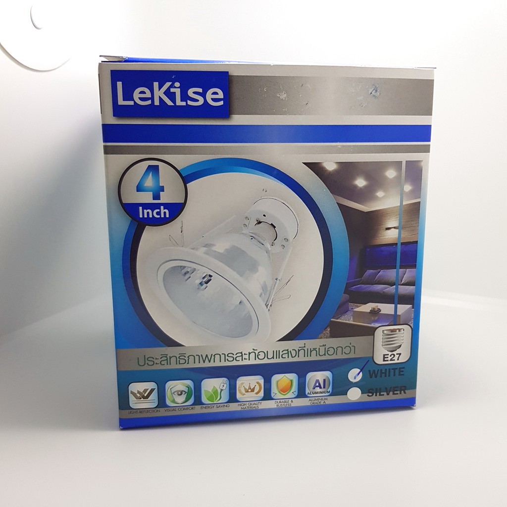 โคมดาวไลท์ 4" LEKISE หน้าขาว