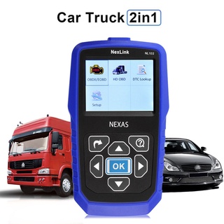 Nexas NL102 เครื่องสแกนเนอร์วินิจฉัยรถยนต์ รถบรรทุก OBD2 12-24V ABS ESP EVAP OBD