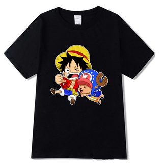 T-shirt  เสื้อยืด ลายการ์ตูนวันพีช Monkey D. เสื้อยืด ลายลูฟี่ แอนด์ โทนี่ โทนี่ ช็อปเปอร์S-5XL