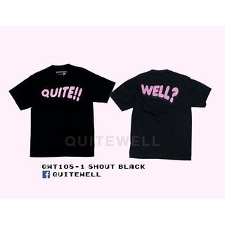 เสื้อยืดผ้าฝ้าย QWT105-1 SHOUT BLACK