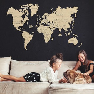 World Map 4 Size By Woodencity