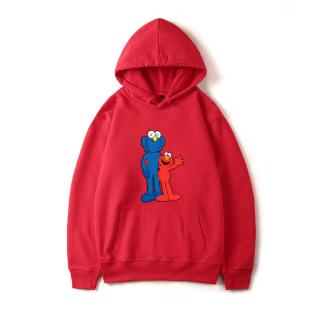 KAWS X Sesame Street Uniqlo 6 สีเสื้อกันหนาวหมวกแขนยาวสำหรับผู้ชายและผู้หญิง