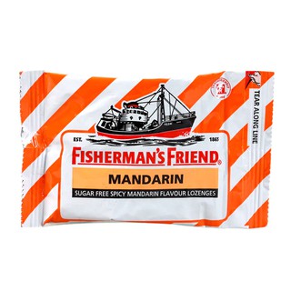 ฟิชเชอร์แมนส์ เฟรนด์ ลูกอมรสสไปซี่แมนดาริน 25กรัม Fishermans Friend Spicy Mandarin Candy 25g.