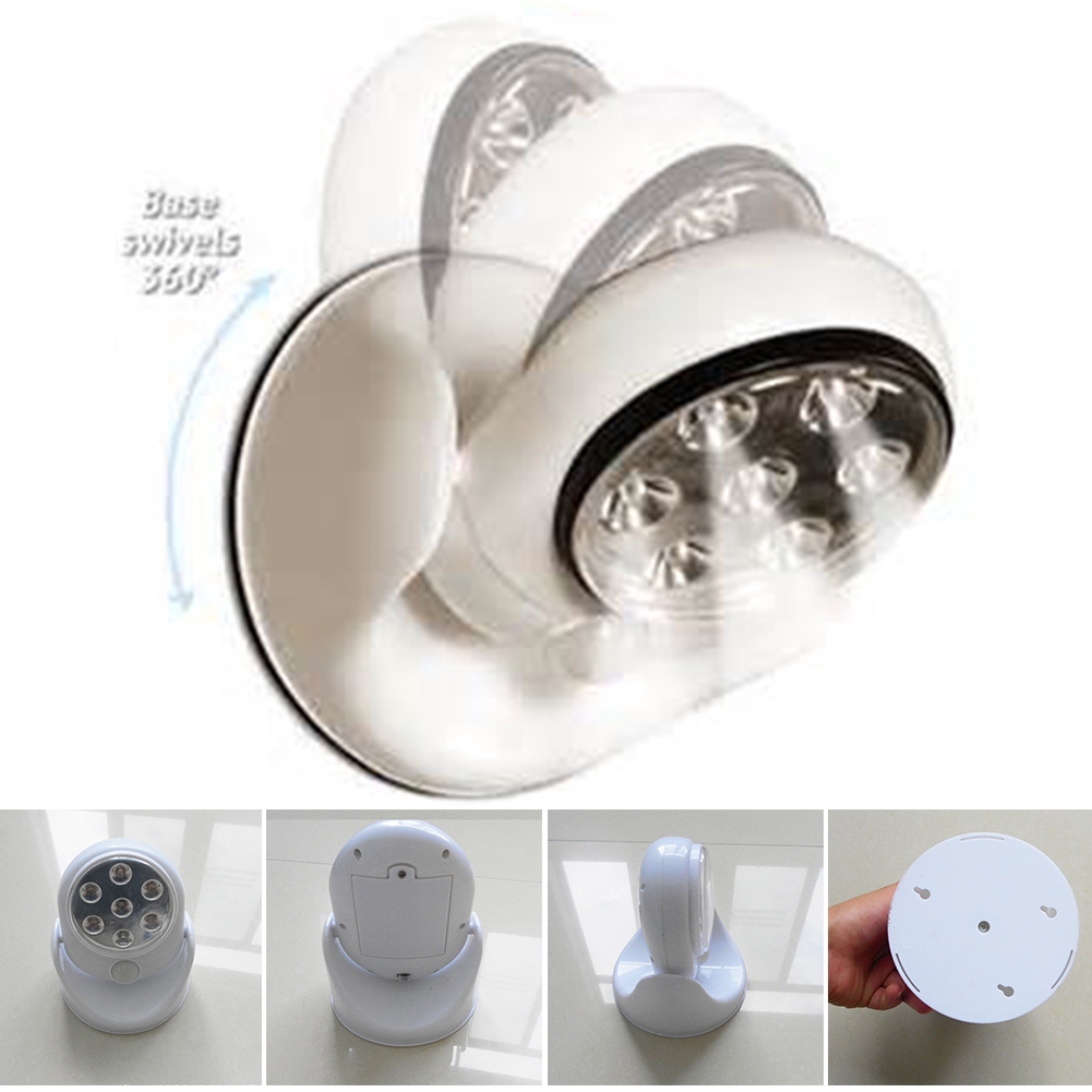 Battery Operated 7 LED Indoor Outdoor Garden Motion Sensor Security ...