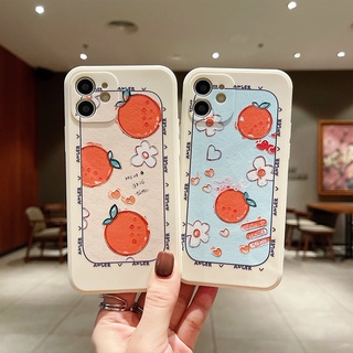 เคสโทรศัพท์มือถือซิลิโคน ลายภาพวาดสีน้ํามัน สีส้ม สําหรับ Apple Iphone 11 13pro max 12 11 xsmax xr Tae8