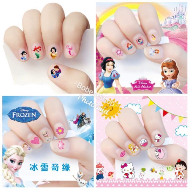 Nail Sticker สติ๊กเกอร์ติดเล็บ ลายน่ารัก มี 9 ลาย ใน 1 แผ่น