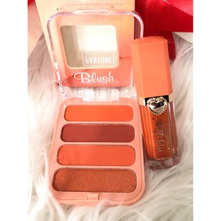 kiss beauty peach Blush + Lipstic