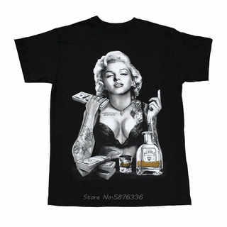 เสื้อยืดลำลองเสื้อยืดคอกลม ผ้าฝ้าย พิมพ์ลายกราฟฟิค Marilyn Monroe Hustle แนวเซ็กซี่ สําหรับผู้ชาย และผู้หญิงS to4XL