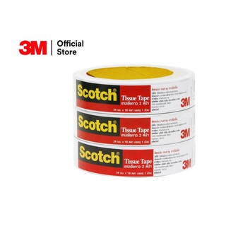 Scotch®เทปเยื่อกาวสองหน้าTissue Tape 24 MM X 10 Y