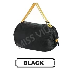 แบบพกพาขยายร้านขายของชําช้อปปิ้งกระเป๋าใบใหญ่สีดําพร้อมสายสีเหลืองสีพกพา Viu