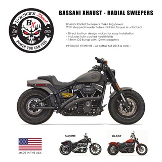 **ฟรีส่งผ่อน0%** Bassani Xhaust - Radial Sweepers สำหรับ Harley Softail M8 ทุกรุ่น