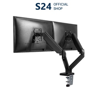 Mountain ขาตั้งจอคอม ขาตั้งจอมอนิเตอร์ 2 จอ แบบสปริง Minimalist Spring-Assisted Dual Monitor Arm รุ่น MO45-2M สีดำ