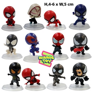 โมเดล สไปเดอร์แมน 12 แบบ ฐานใส winnietoyts