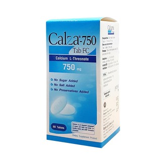 Calza-750 Tab FC  60tab  Calcium L-Threonate 750 Mg 60 เม็ด