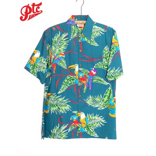 เสื้อฮาวาย GO BAREFOOT "TROPICAL BIRDS" JADE