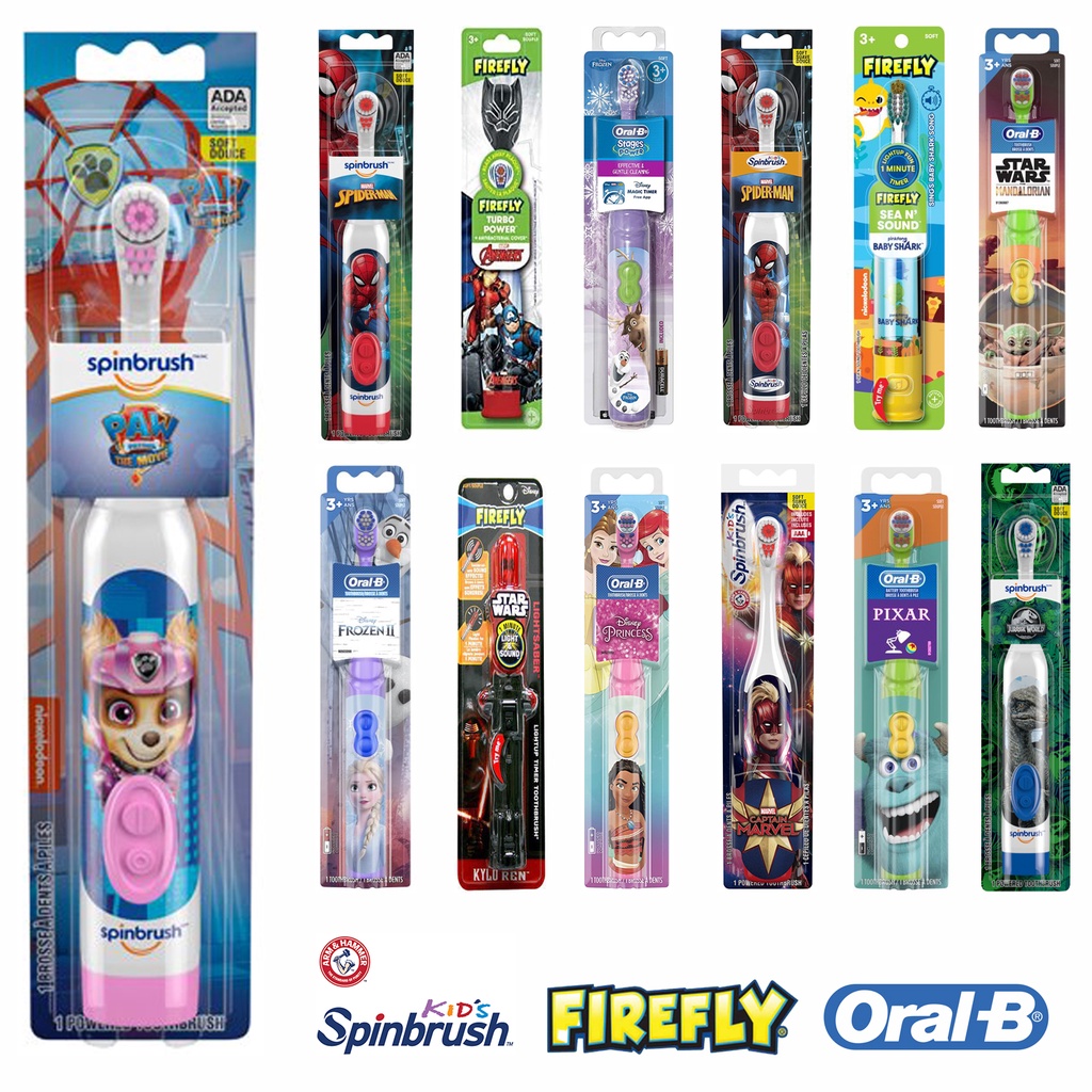 ของแท้นำเข้า🇺🇸 💥ถูกที่สุด💥แปรงสีฟันไฟฟ้าเด็ก 3ปี+ Oral B และ Colgate Kids Firefl